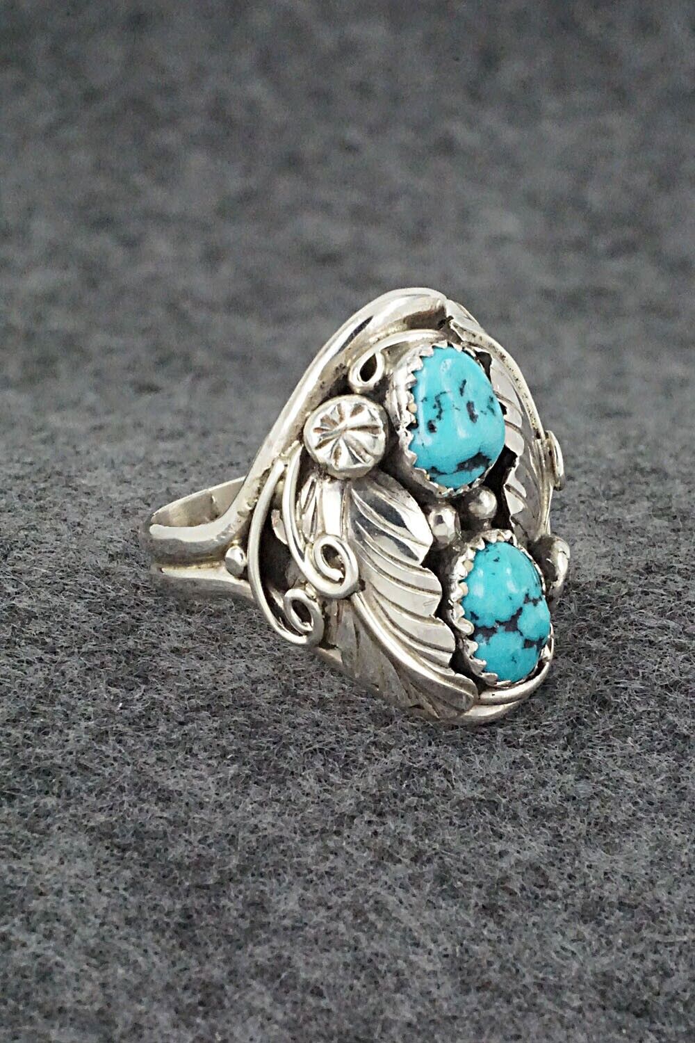 Turquoise & Sterling Silver Ring - Lorena Brown - Size 11.75