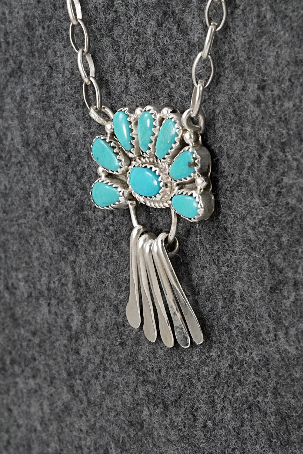 Turquoise & Sterling Silver Necklace - Justina Wilson