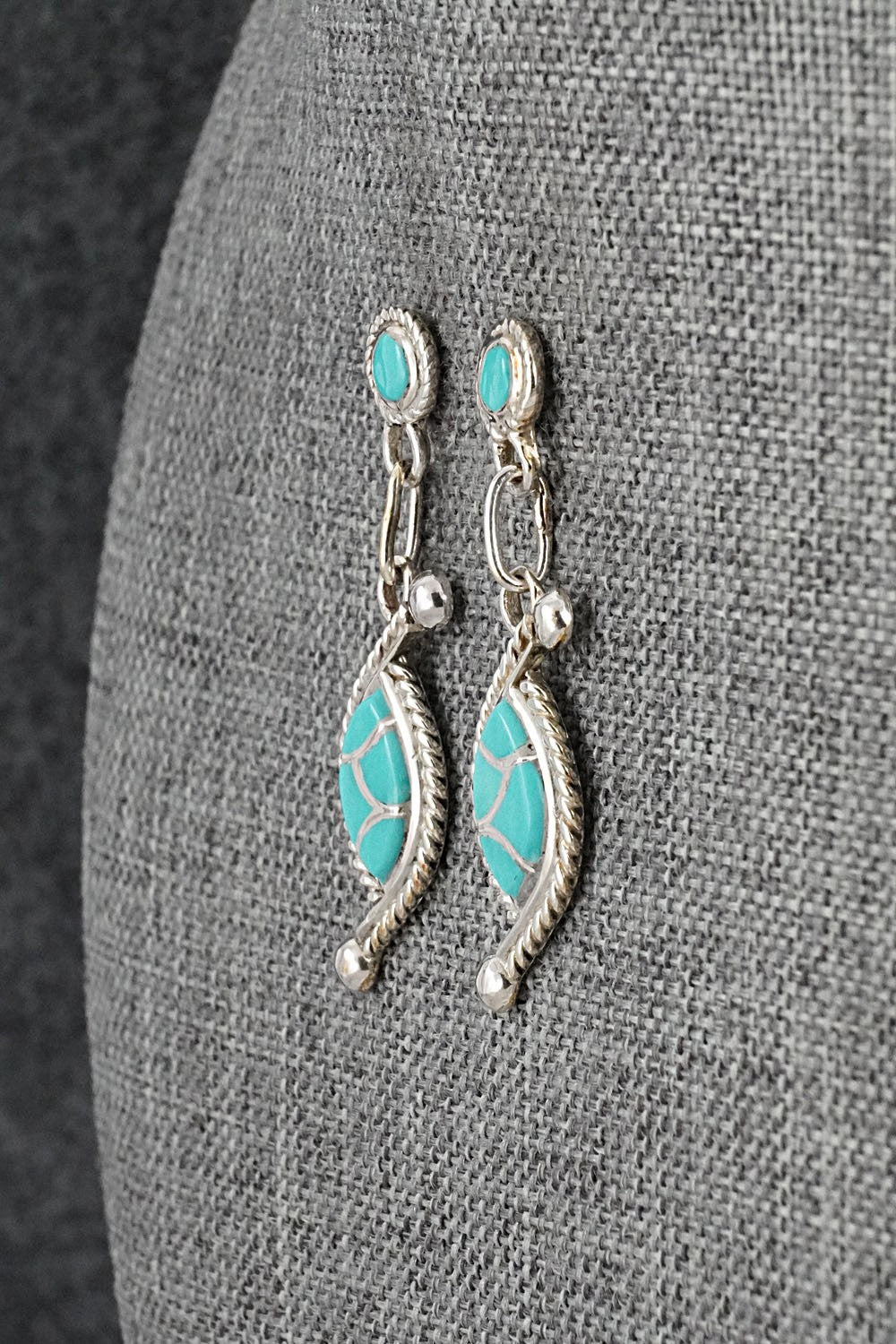 Turquoise & Sterling Silver Earrings - Carlen Seoutewa