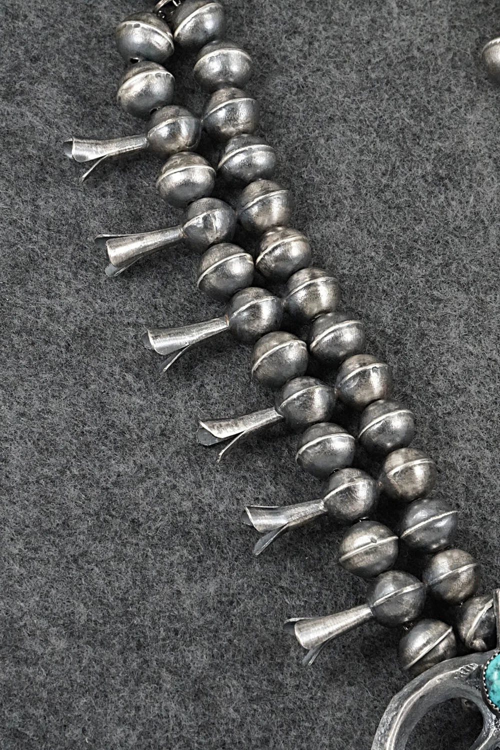 Turquoise & Sterling Silver Squash Blossom Set - Gilbert Martin