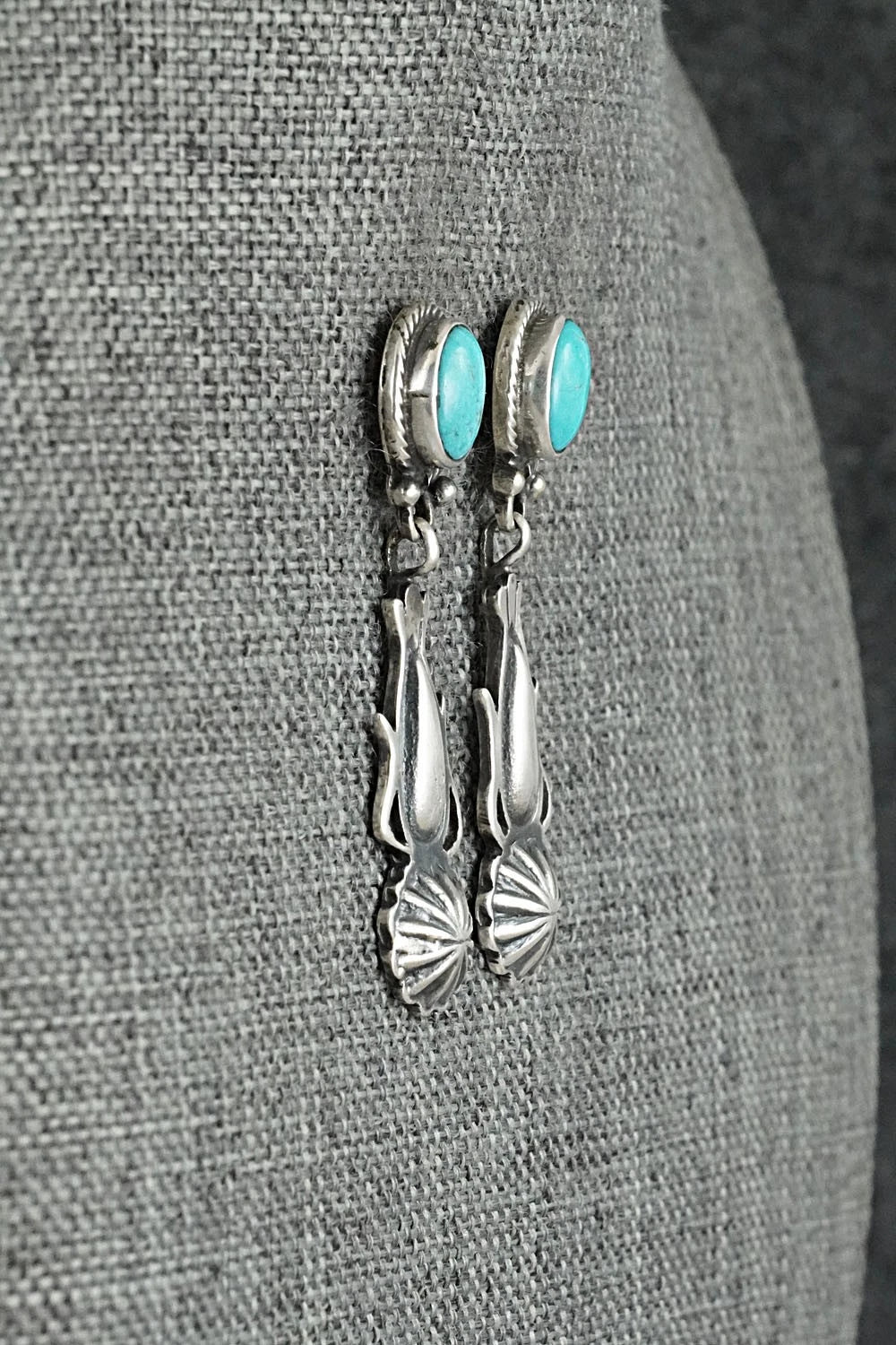 Turquoise & Sterling Silver Earrings - Verley Betone