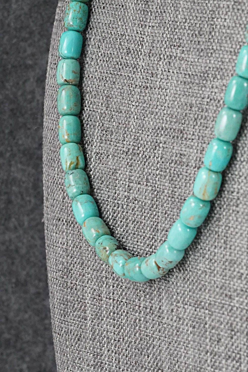 Turquoise & Sterling Silver Necklace 18" - Doreen Jake