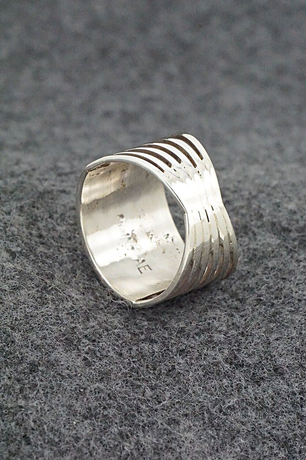 Coral & Sterling Silver Ring - Andrew Enrico - Size 9