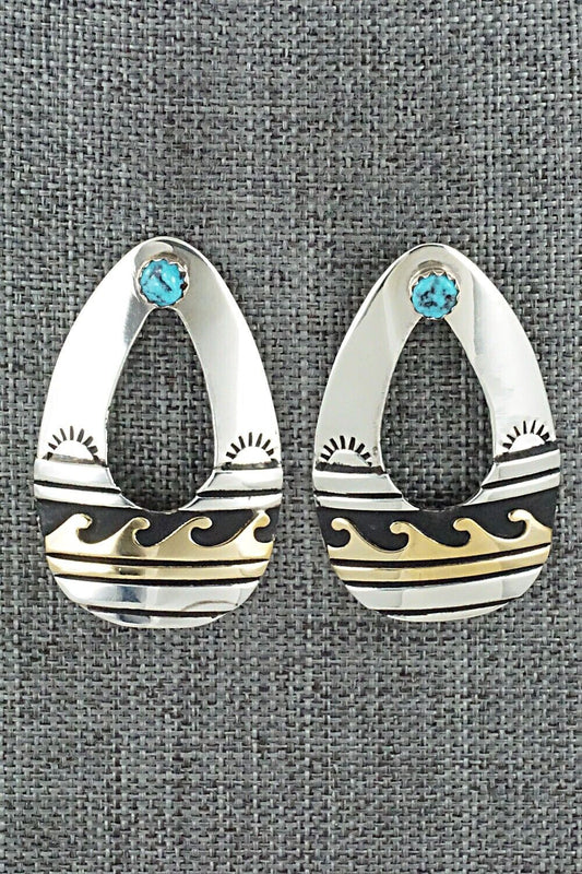Turquoise & Sterling Silver Earrings - Rosita Singer