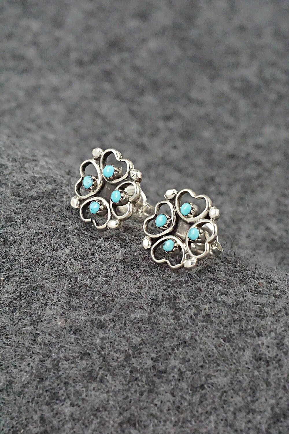 Turquoise & Sterling Silver Earrings - Dorothy Natachu