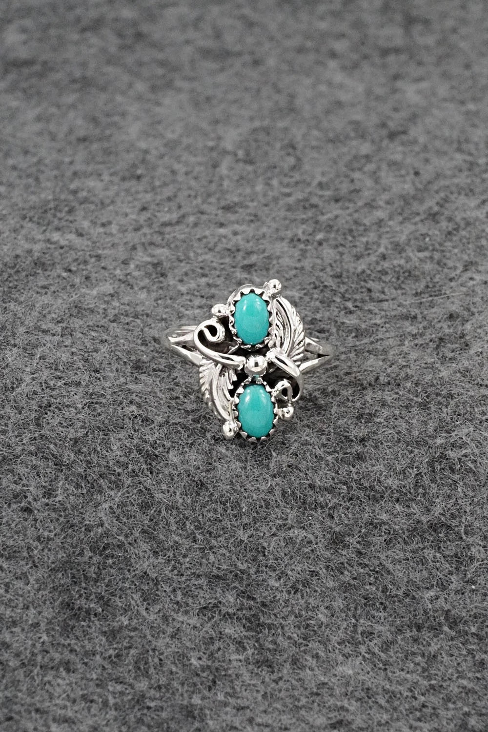 Turquoise and Sterling Silver Ring - Judy Largo - Size 5.75