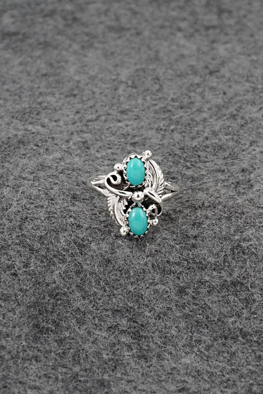 Turquoise and Sterling Silver Ring - Judy Largo - Size 5.75