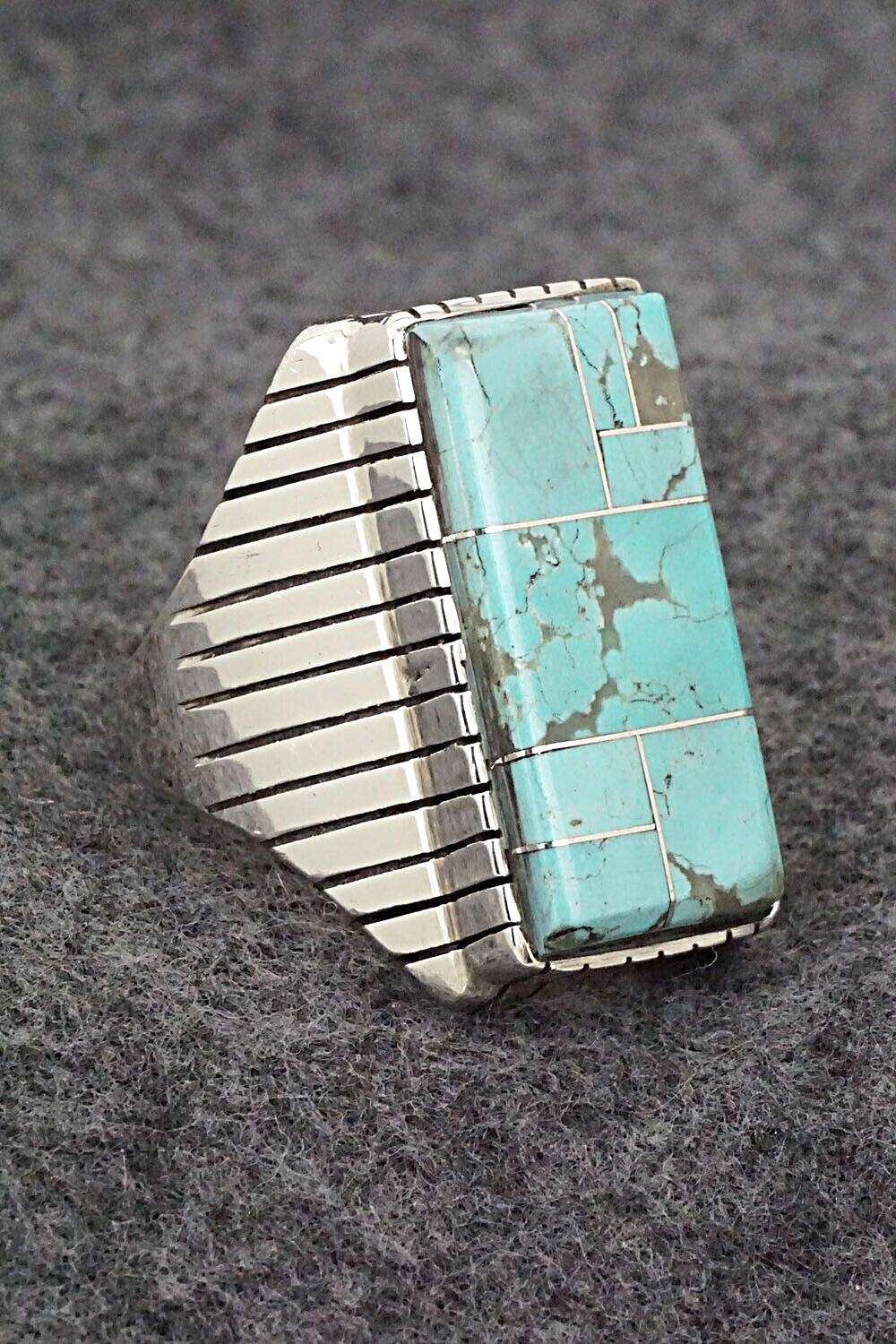 Turquoise & Sterling Silver Ring - Trevor Jack - Size 11.5