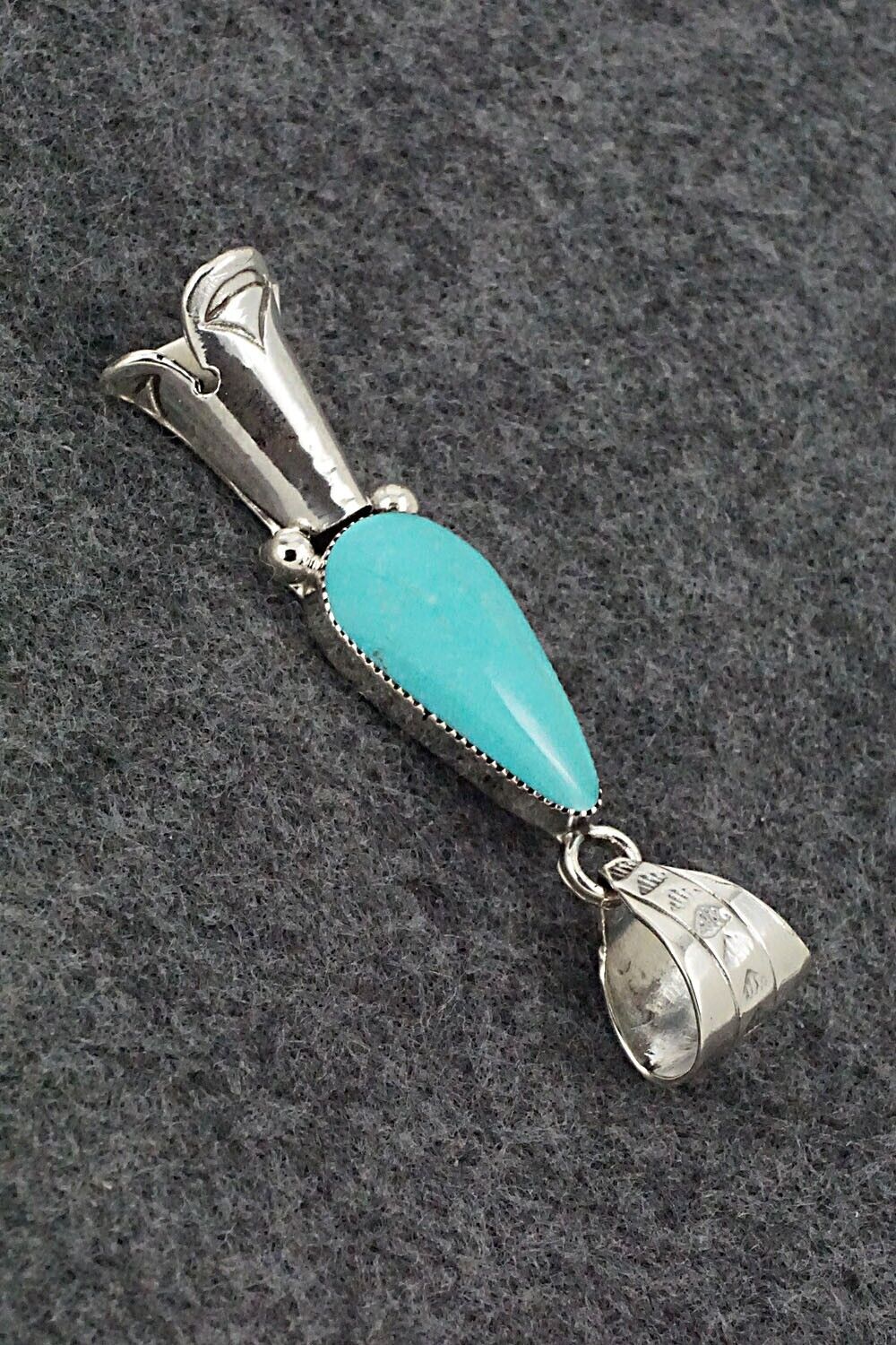 Turquoise & Sterling Silver Blossom Pendant - Dorothy Lee