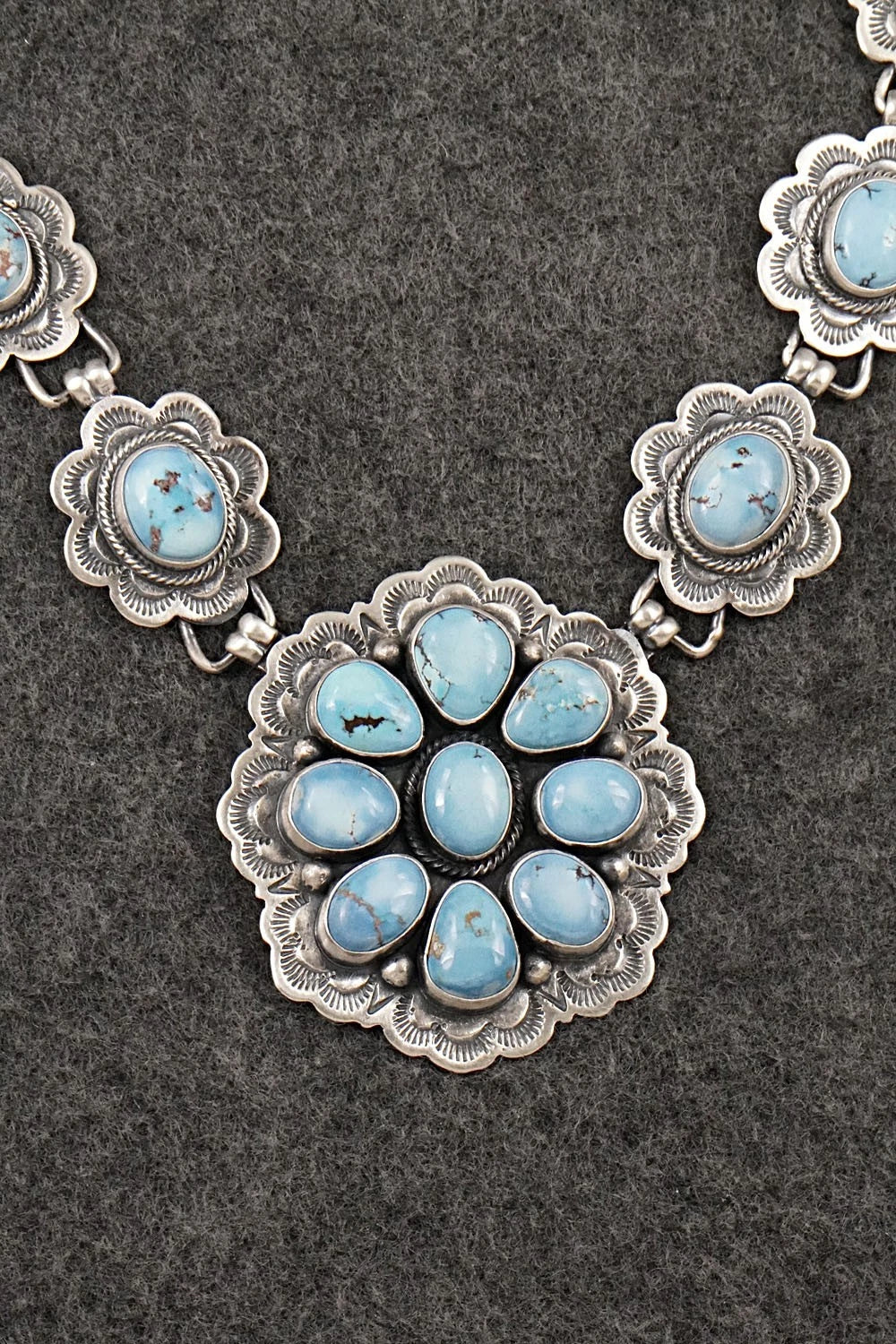 Turquoise & Sterling Silver Necklace and Earrings Set - Mark Yazzie