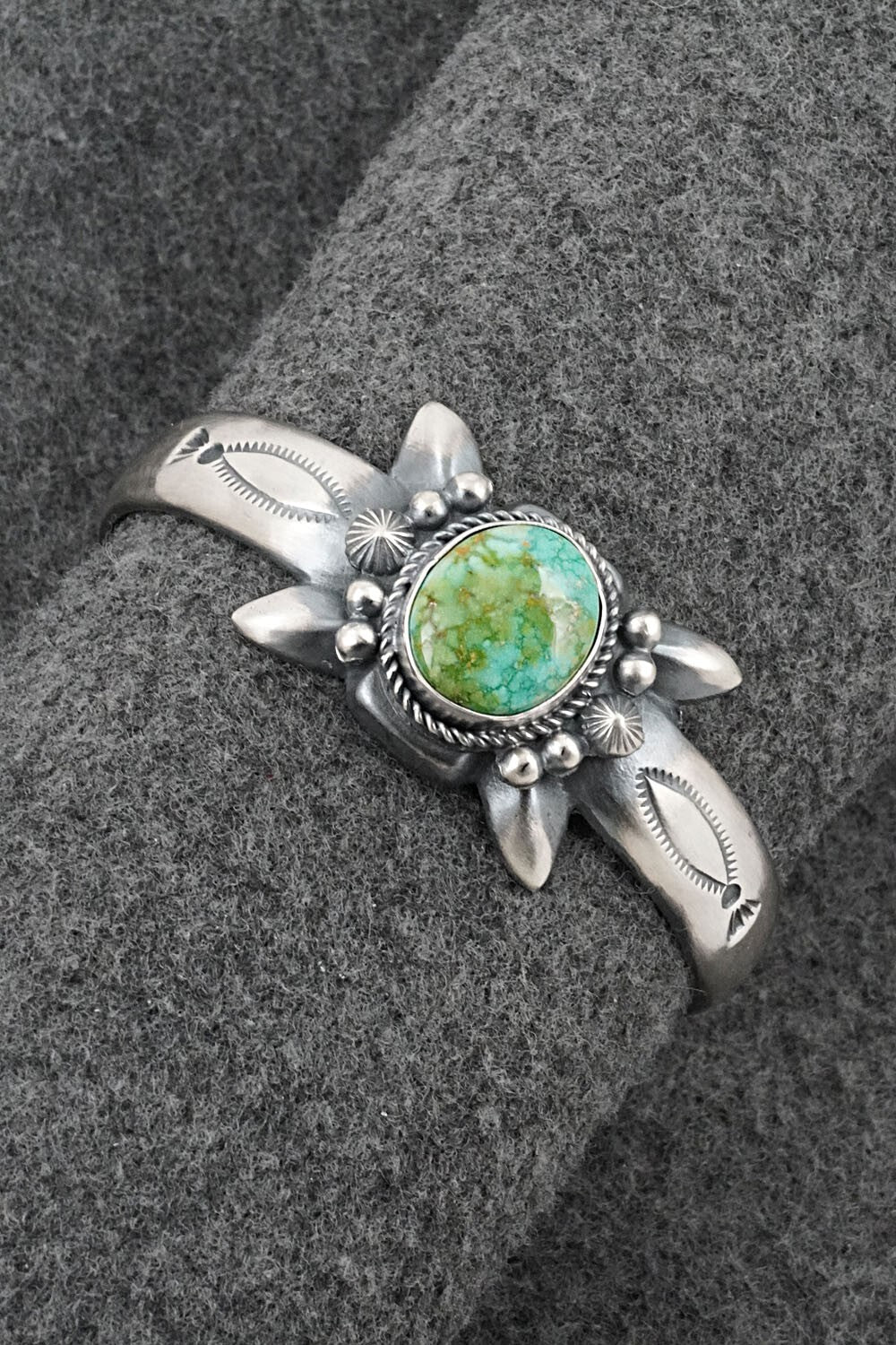Turquoise & Sterling Silver Bracelet - Harrison Bitsue