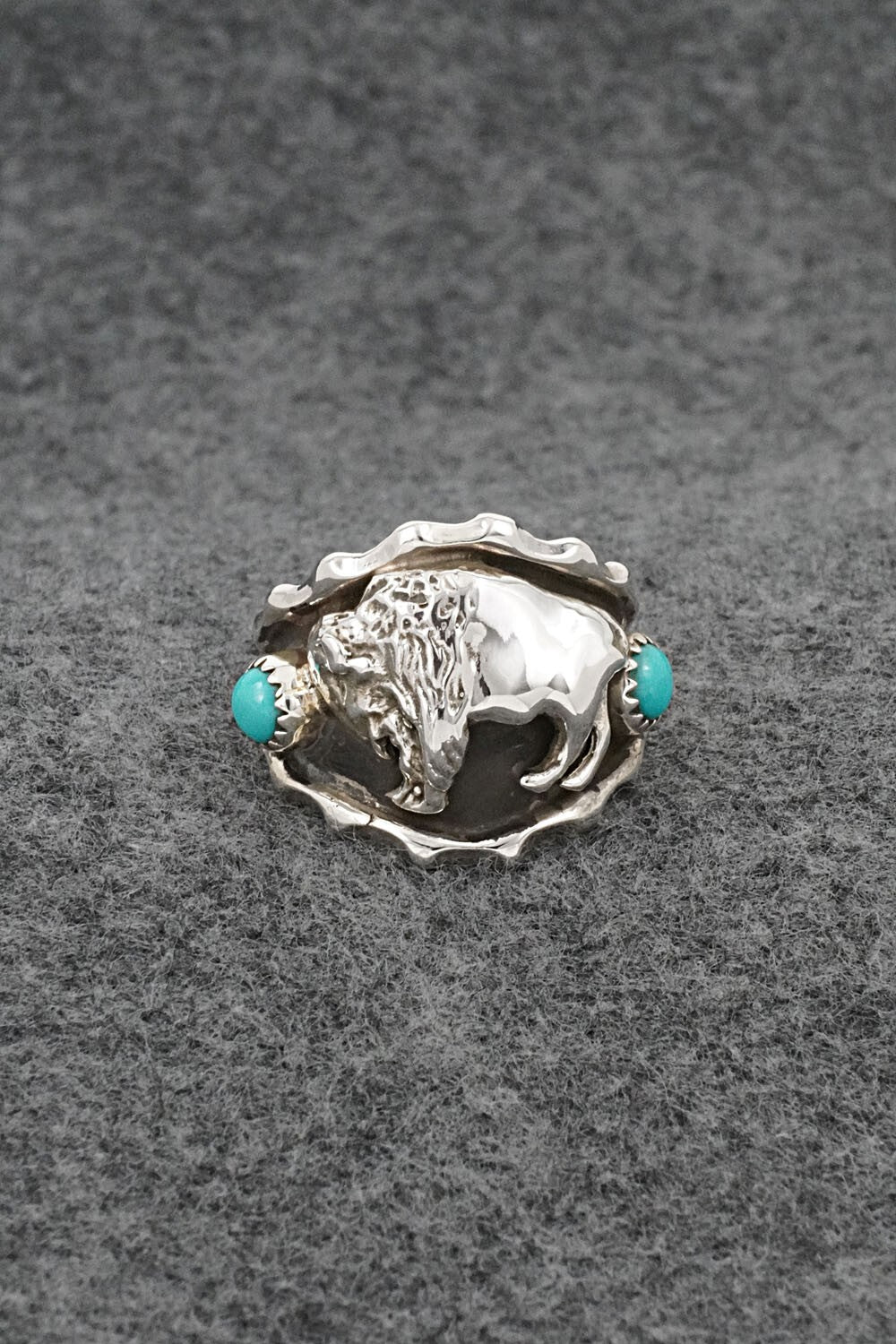 Turquoise & Sterling Silver Ring - Genevieve Francisco - Size 10.75