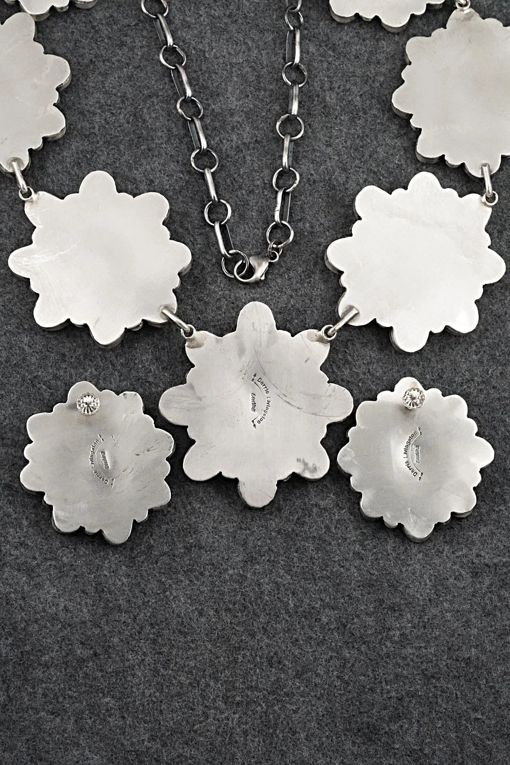 Spiny Oyster & Sterling Silver Necklace and Earrings Set - Darrin Livingston