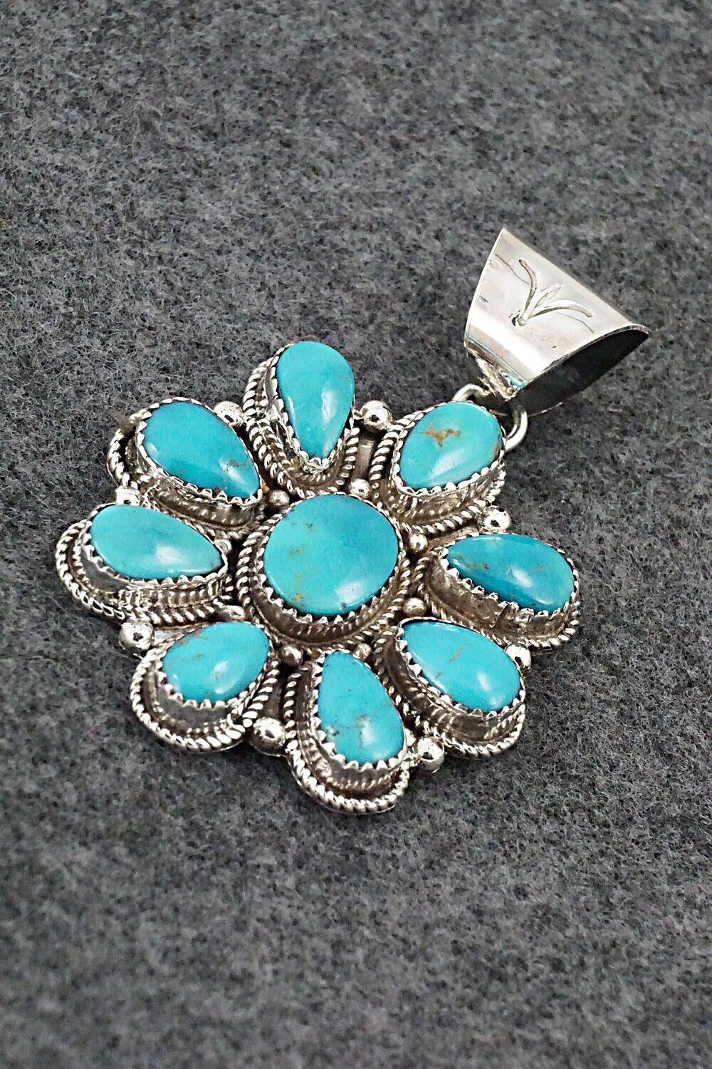 Turquoise & Sterling Silver Pendant - Ernest Hawthorne