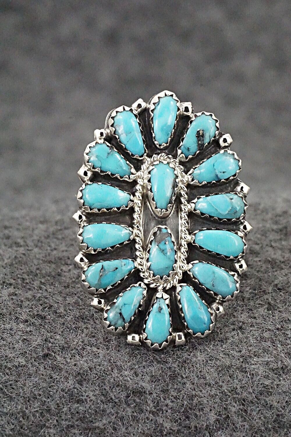 Turquoise & Sterling Silver Ring - Zeita Begay - Size 7.5