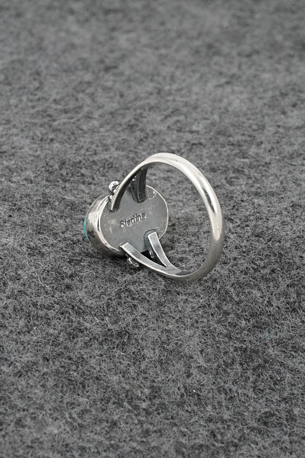 Turquoise and Sterling Silver Ring - Jerryson Henio - Size 7.5