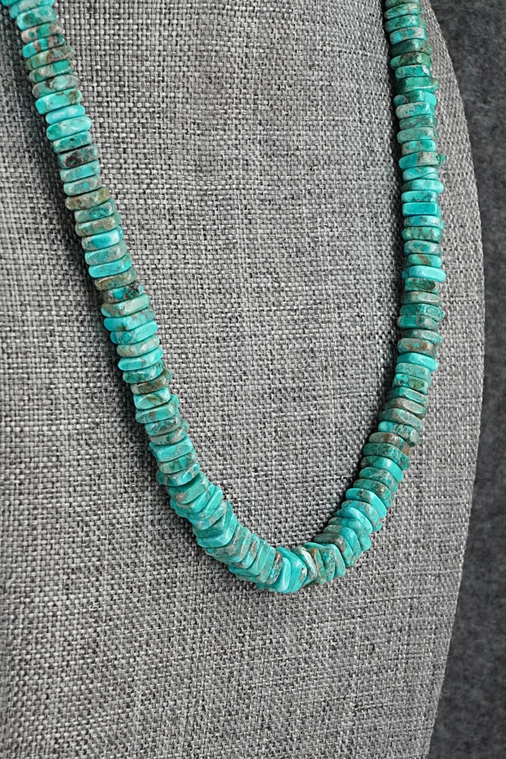 Turquoise & Sterling Silver Necklace 18" - Doreen Jake