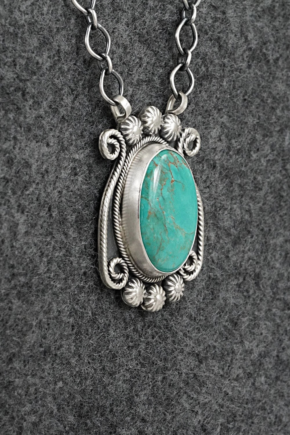 Turquoise & Sterling Silver Necklace - Cordell Platero