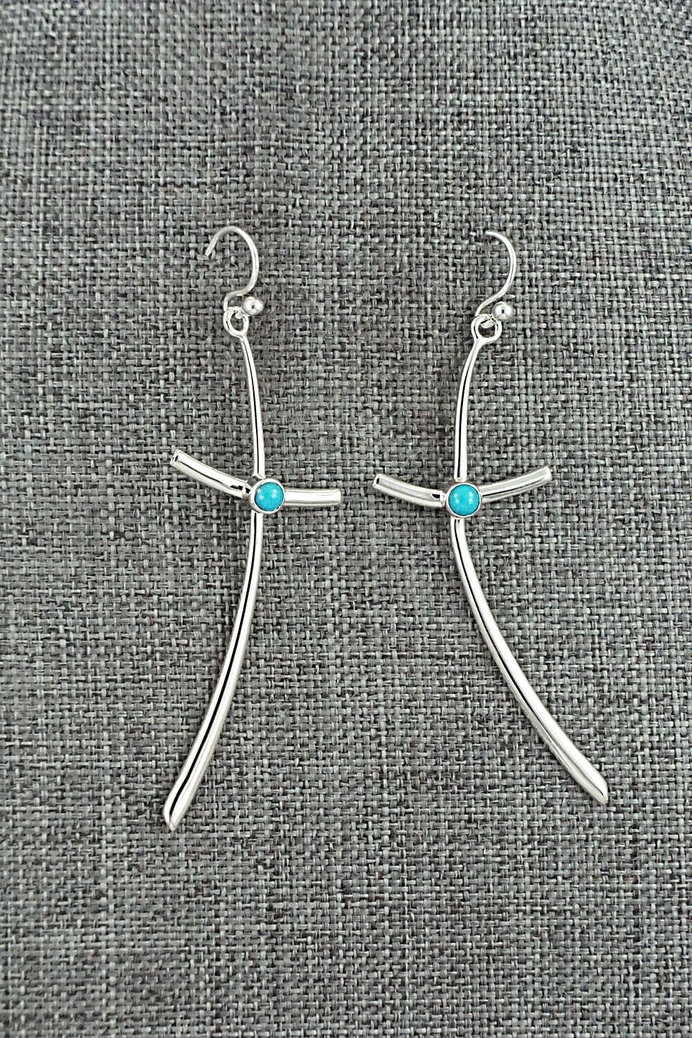 Turquoise & Sterling Silver Earrings - Raymond Coriz