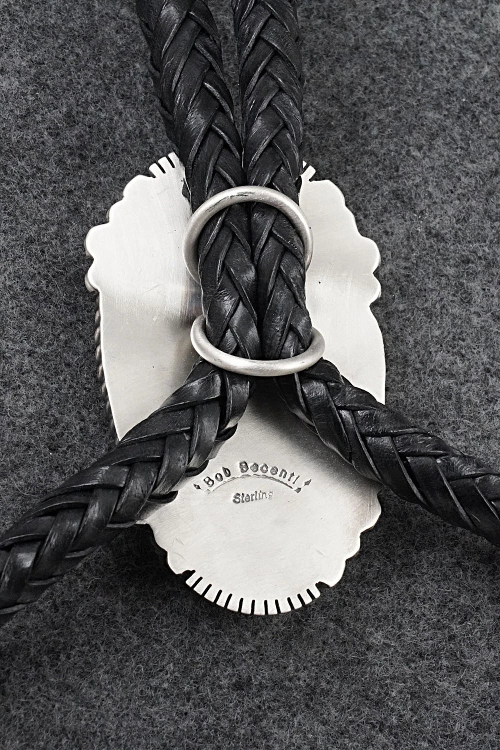 White Buffalo & Sterling Silver Bolo Tie - Bob Becenti