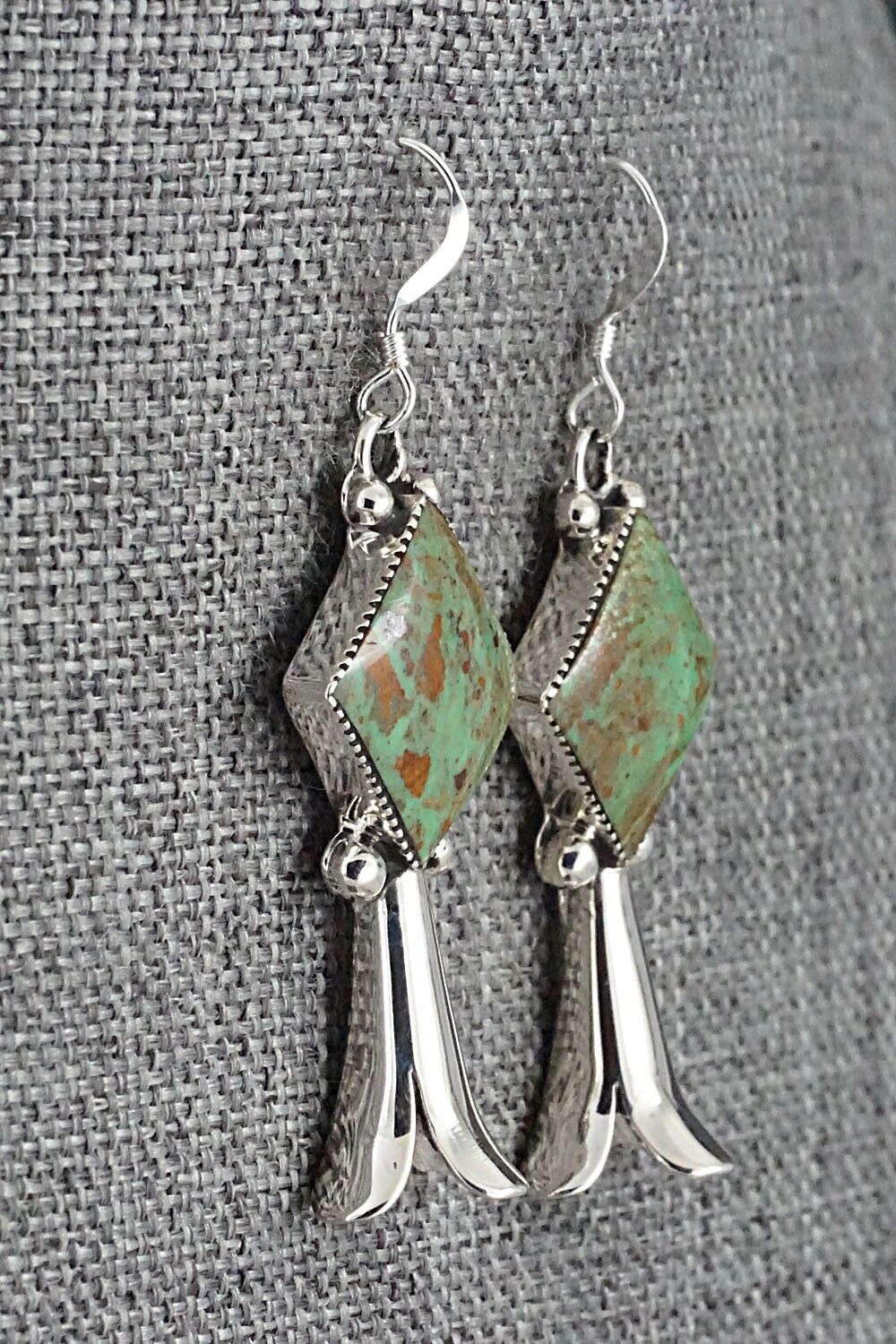 Gaspeite and Sterling Silver Earrings - Suzanna Johnson