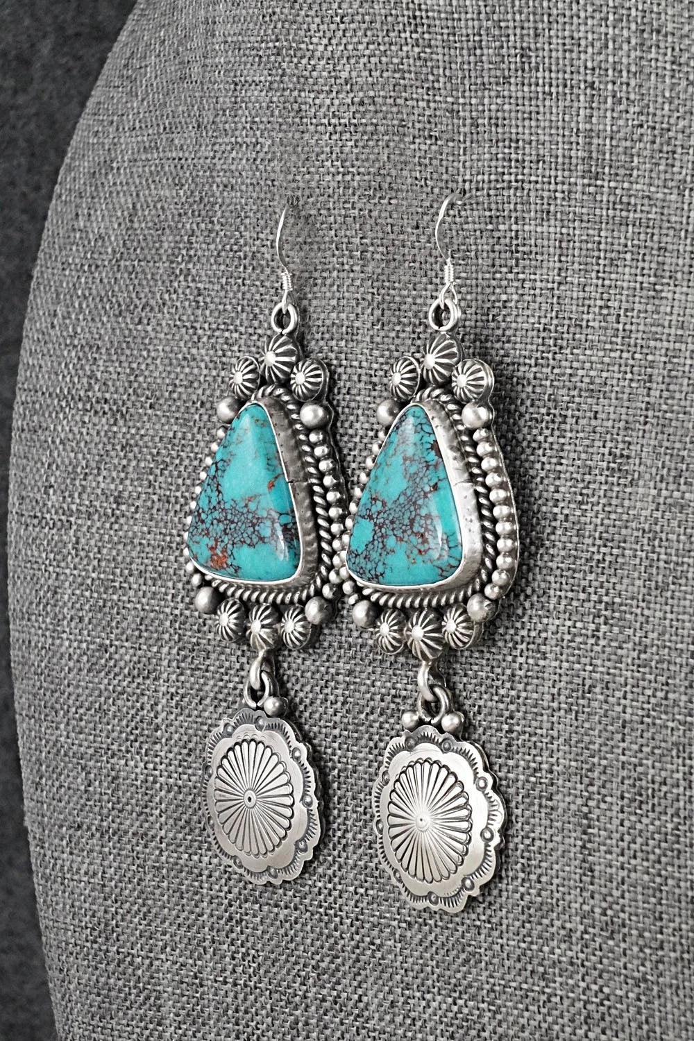Turquoise & Sterling Silver Earrings - Michael Calladitto