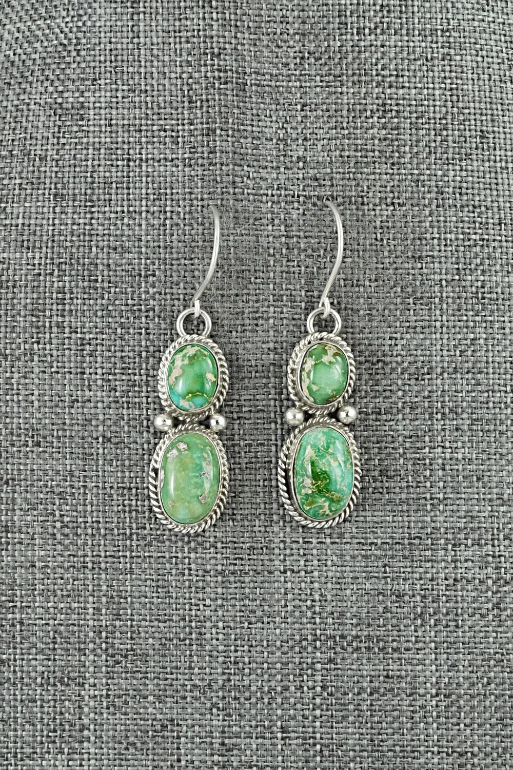 Turquoise & Sterling Silver Earrings - Eugene Gruber