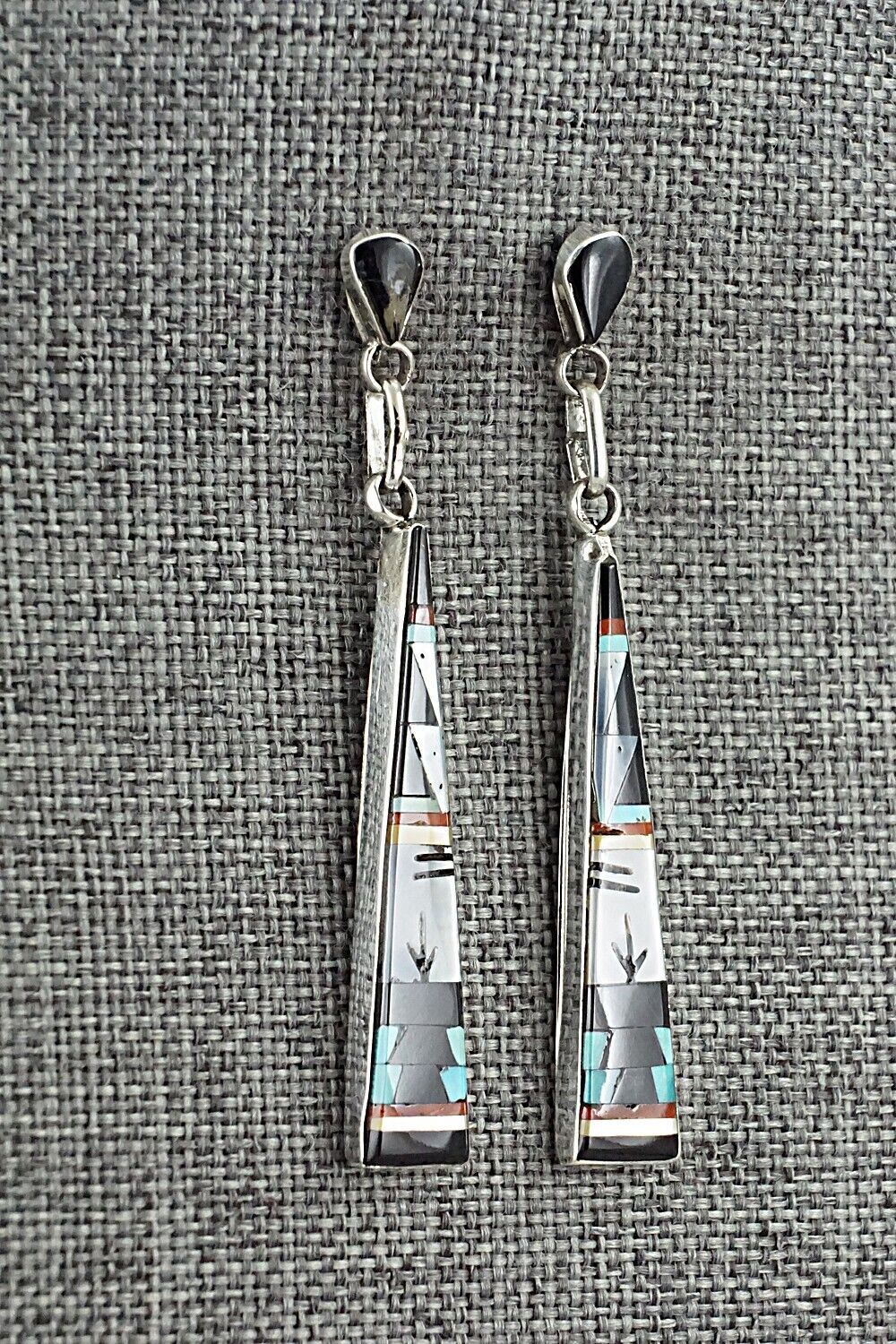 Multi-Stone Inlay & Sterling Silver Earrings - Jason Bobelu