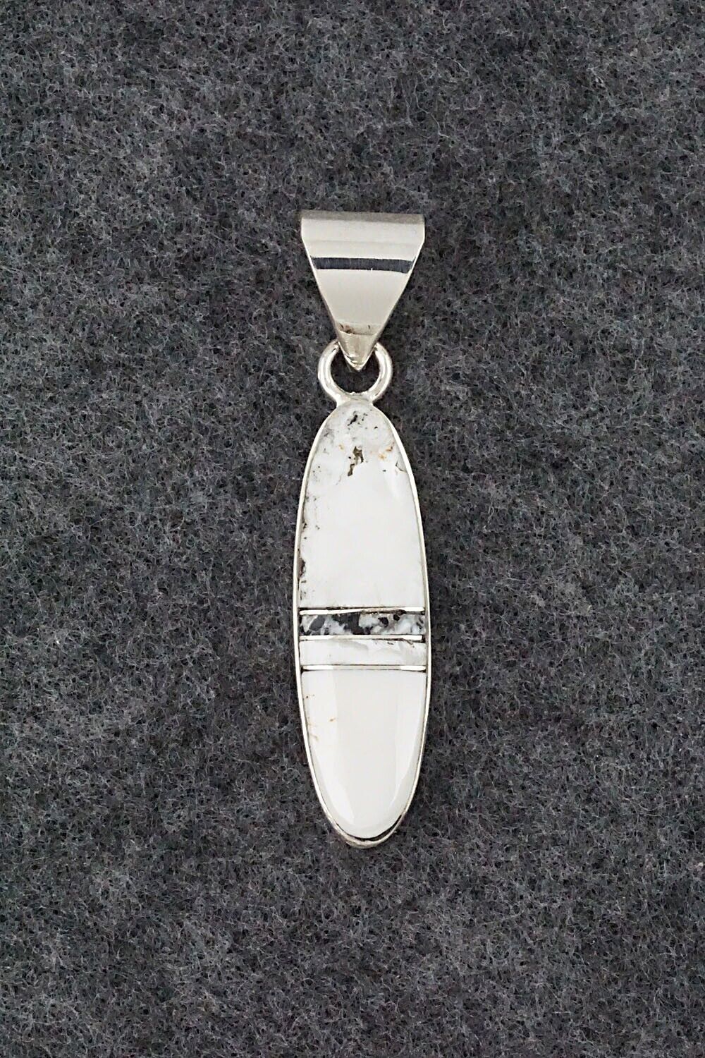 White Buffalo & Sterling Silver Pendant - Harold Smith