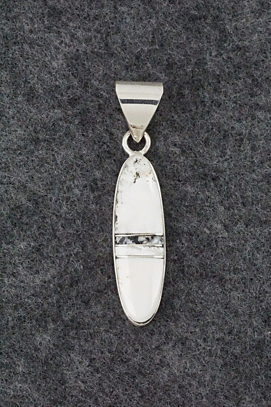 White Buffalo & Sterling Silver Pendant - Harold Smith