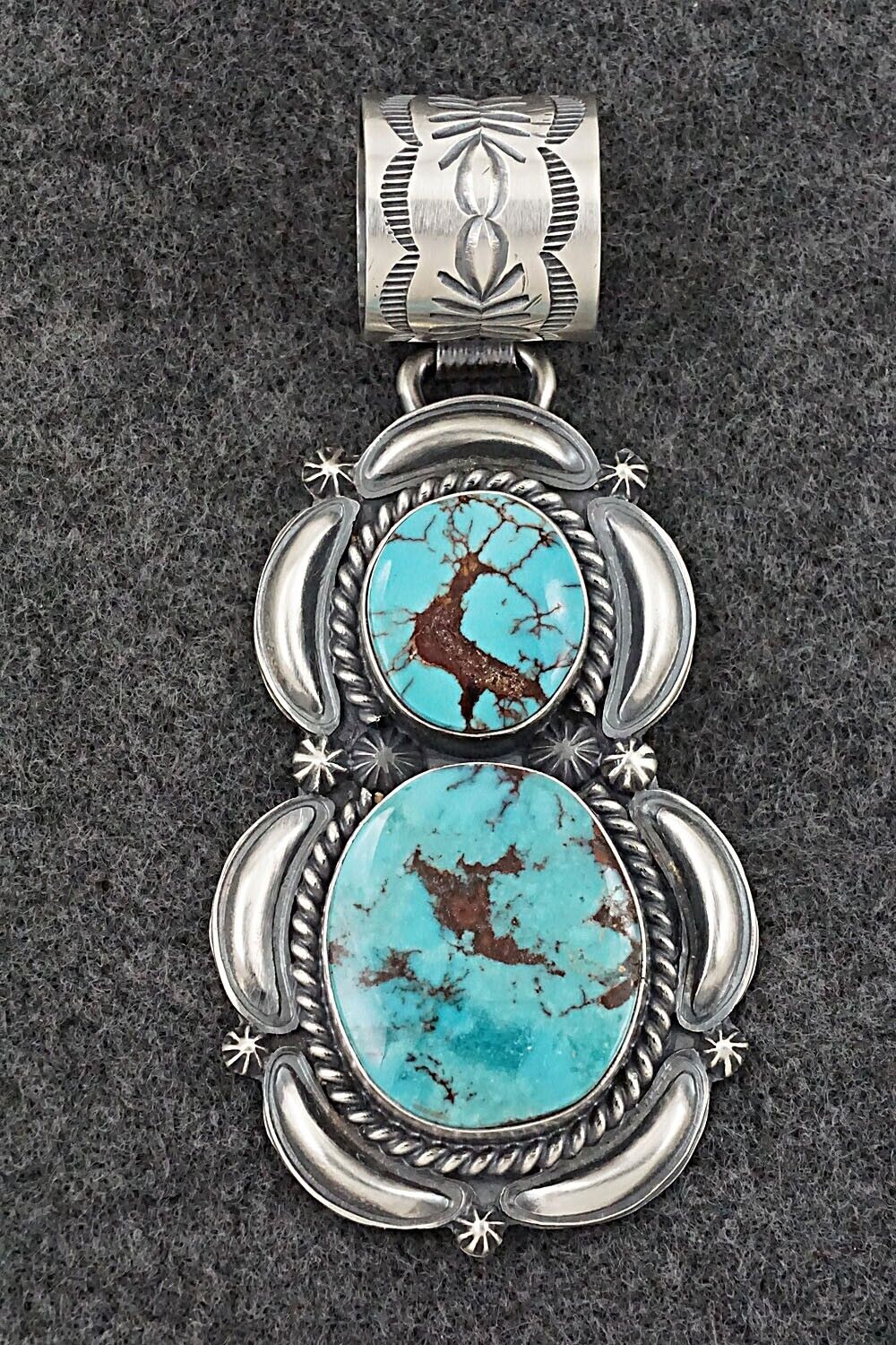 Turquoise & Sterling Silver Pendant - Raymond Delgarito