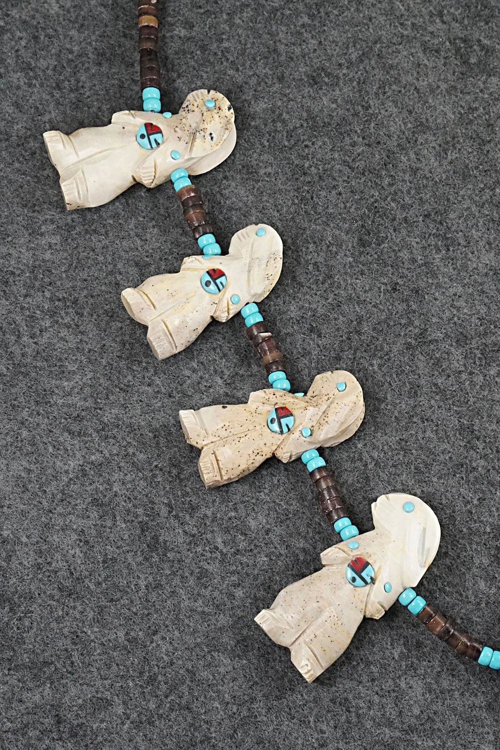 Multi-Stone Rabbit Fetish & Sterling Silver Necklace Set - Dannette Laate