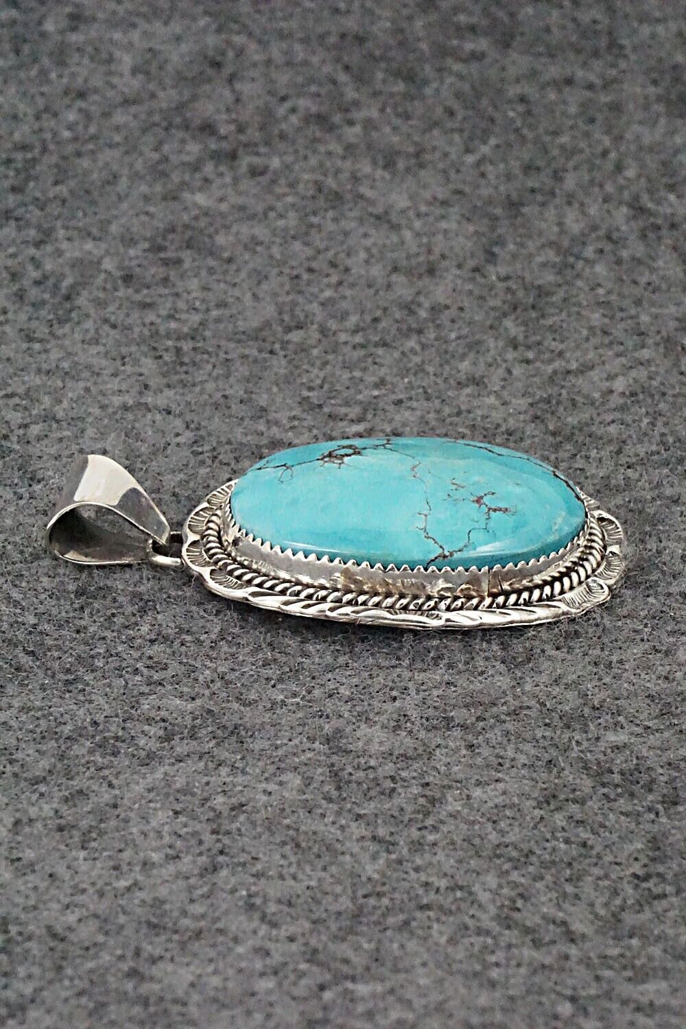 Turquoise & Sterling Silver Pendant - Freda Martinez