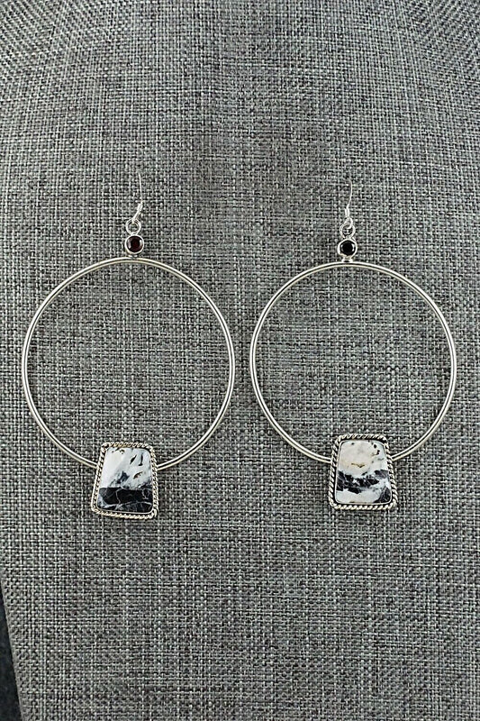 White Buffalo & Sterling Silver Earrings - Lucinda Sardo