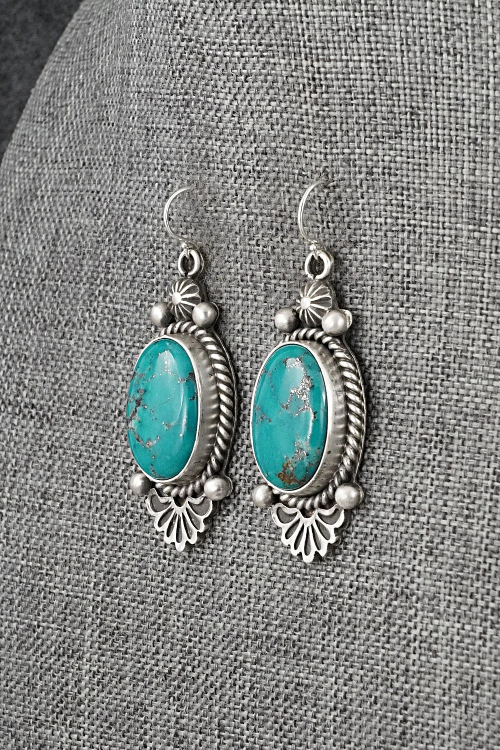 Turquoise & Sterling Silver Earrings - Michael Calladitto