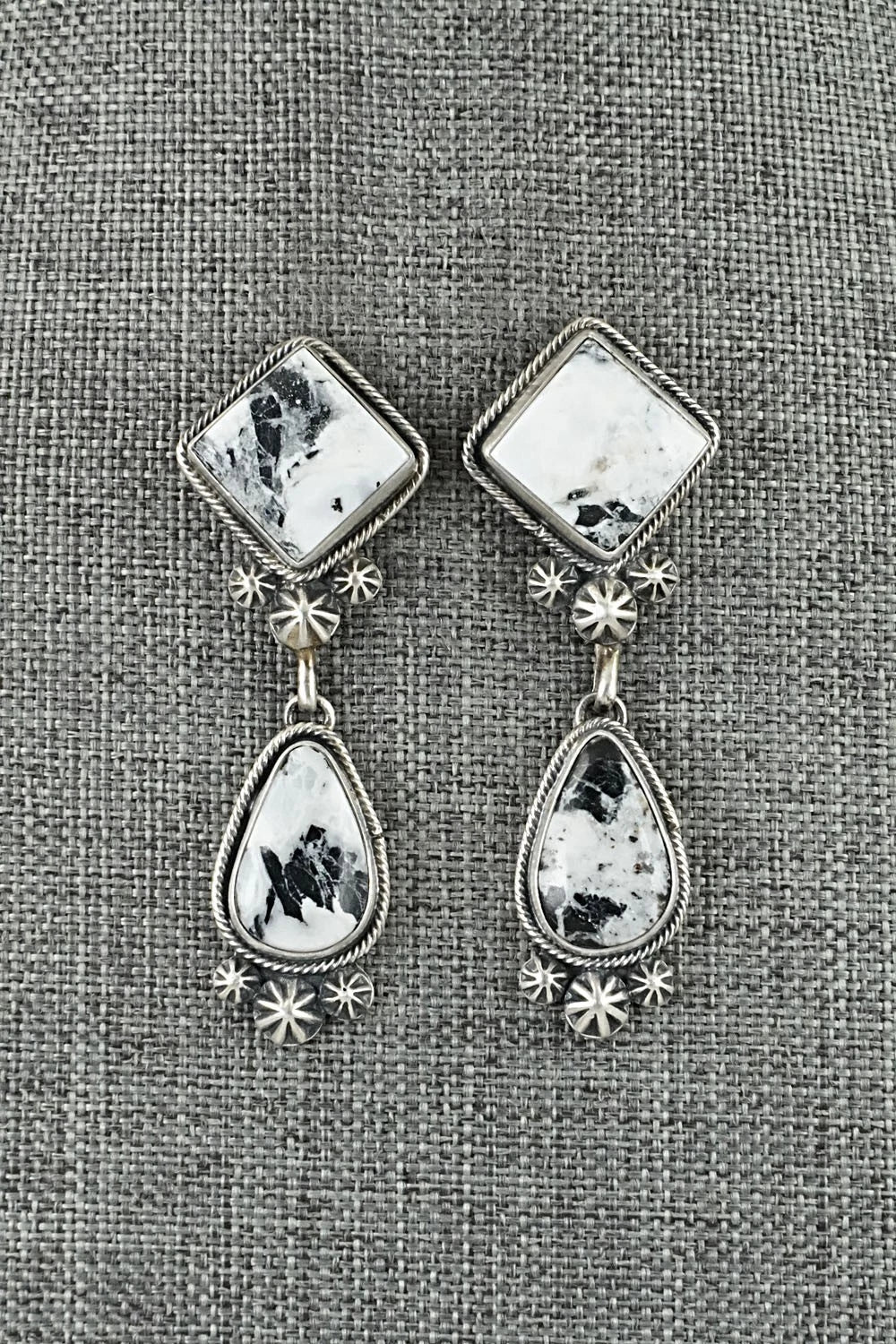 White Buffalo & Sterling Silver Necklace and Earrings Set - Paul Livingston