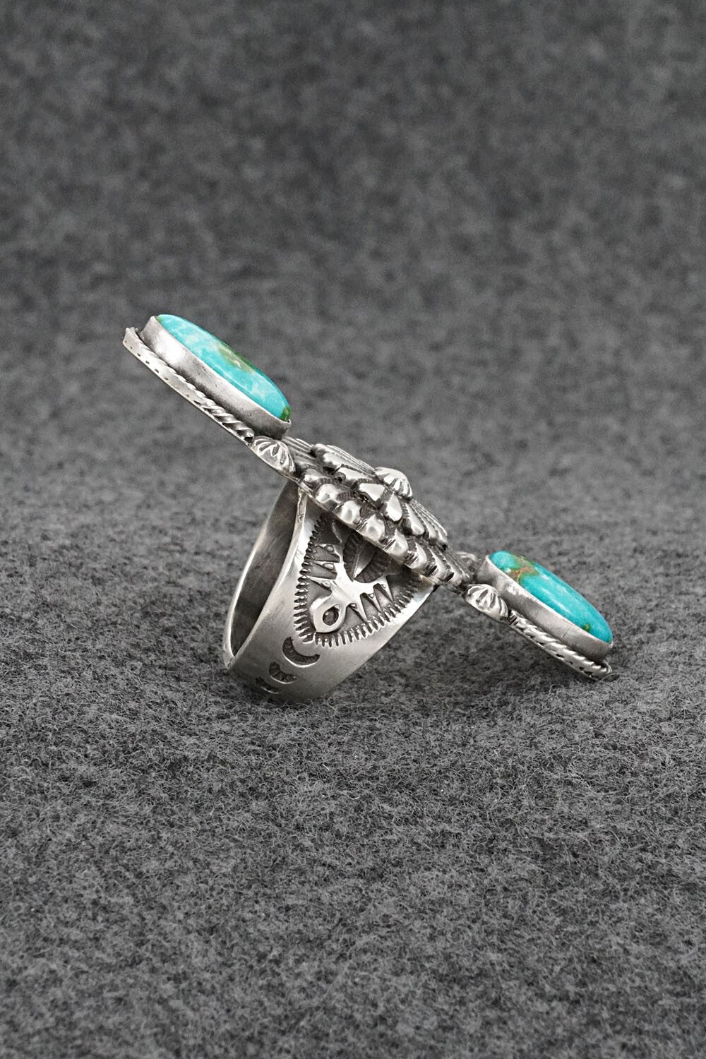 Turquoise & Sterling Silver Ring - Samuel Yellowhair - Size 5.5
