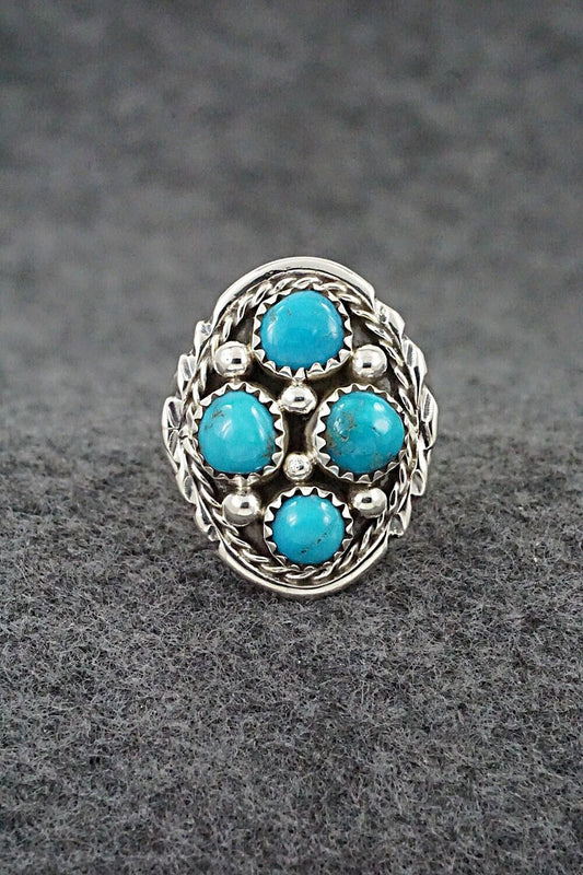 Turquoise & Sterling Silver Ring - Melvin Chee - Size 8