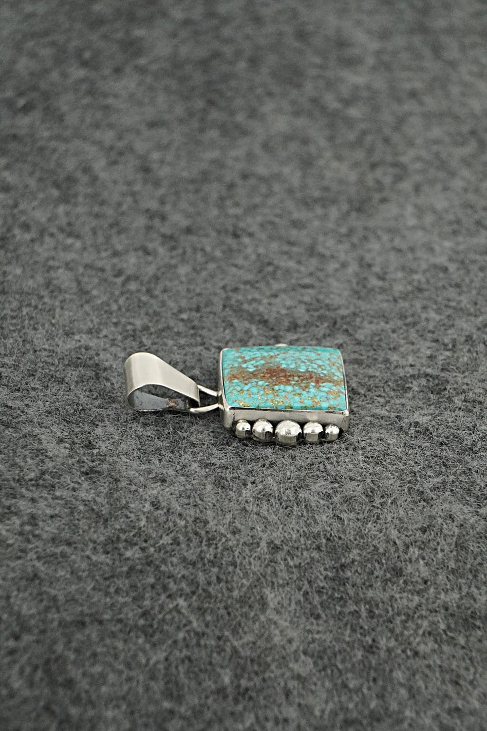 Turquoise & Sterling Silver Pendant - Eugene Gruber
