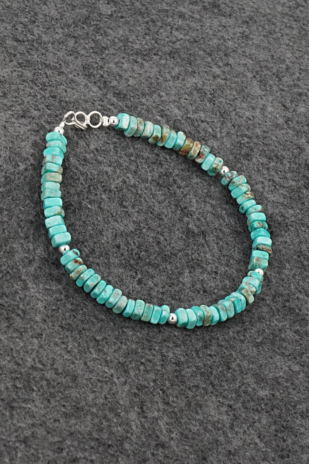 Turquoise & Sterling Silver Bracelet - Doreen Jake