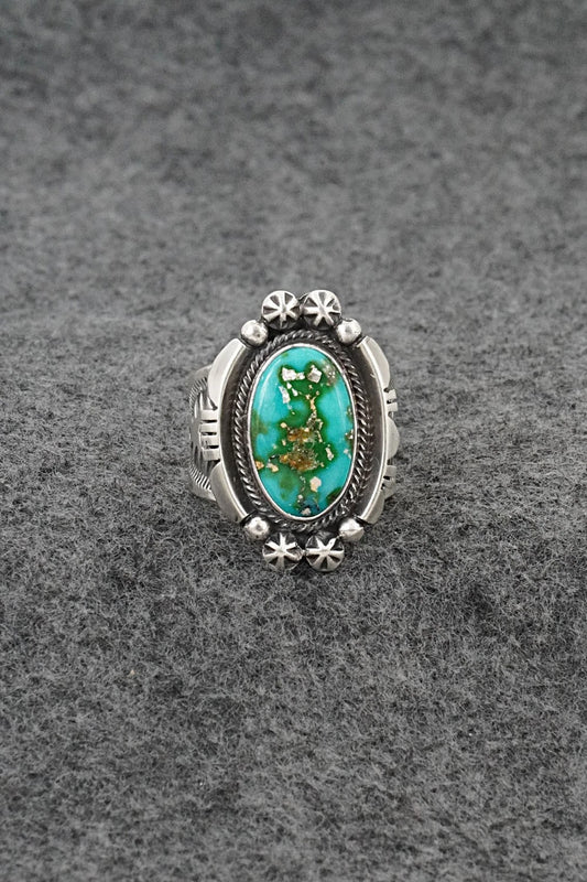 Turquoise & Sterling Silver Ring - Samuel Yellowhair - Size 7.5