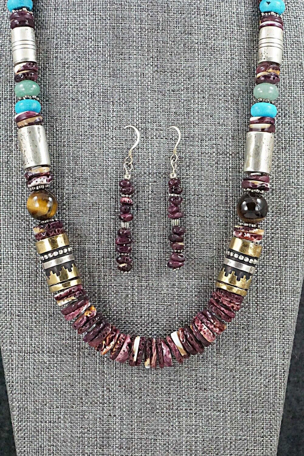 Multi-Stone and Sterling Silver Necklace Set - Tommy Singer