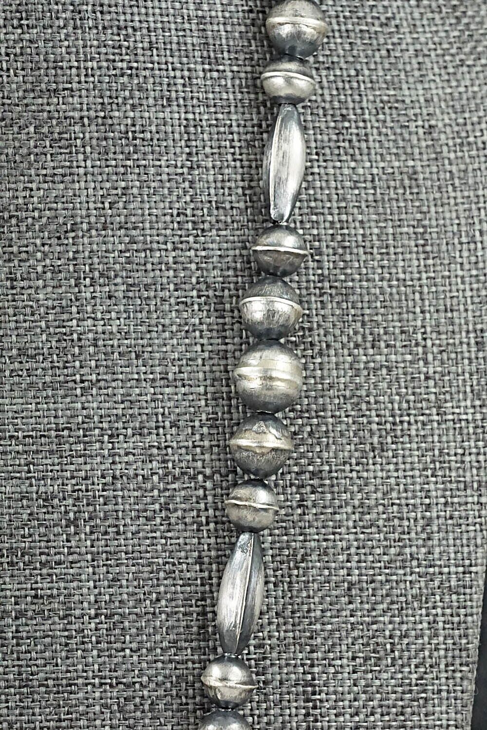 Sterling Silver Navajo Pearl Necklace 28" - Vintage