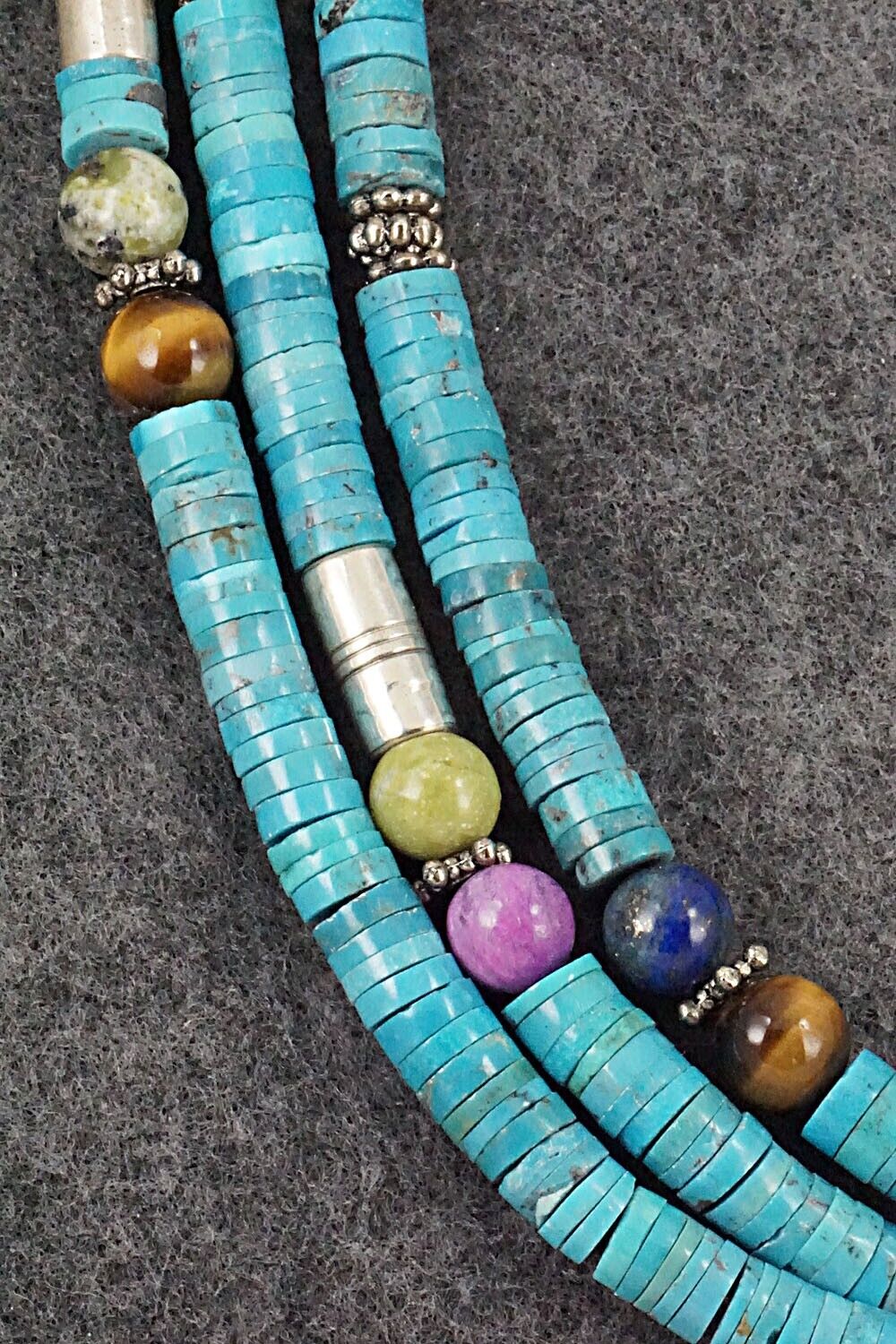 Multi-Stone and Sterling Silver Necklace - Tommy Singer