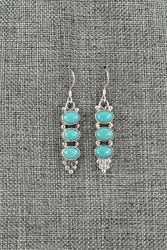 Turquoise & Sterling Silver Earrings - Gary Shorty