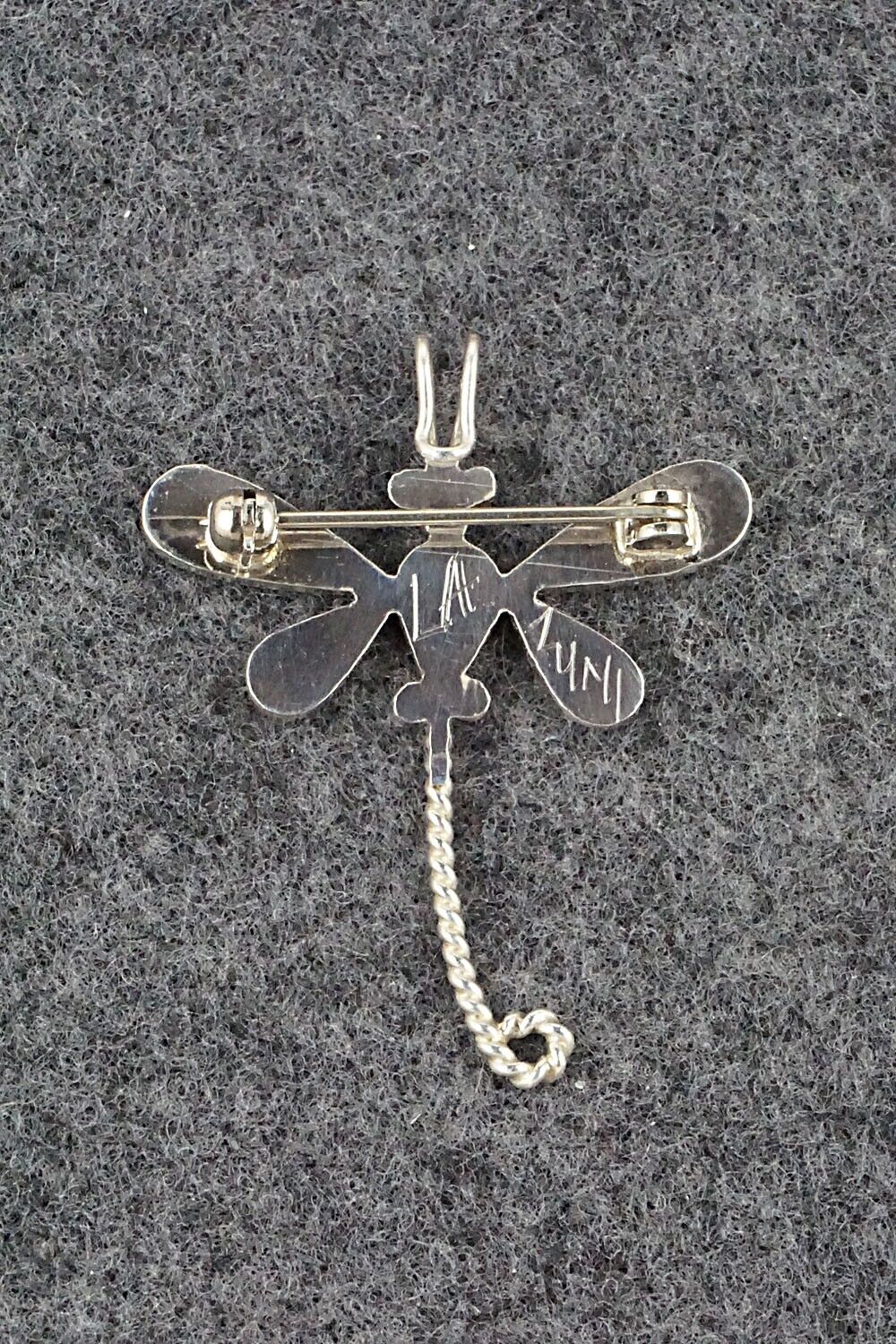 Multi Stone and Sterling Silver Pendant/Pin - Lyndon Ahiyite