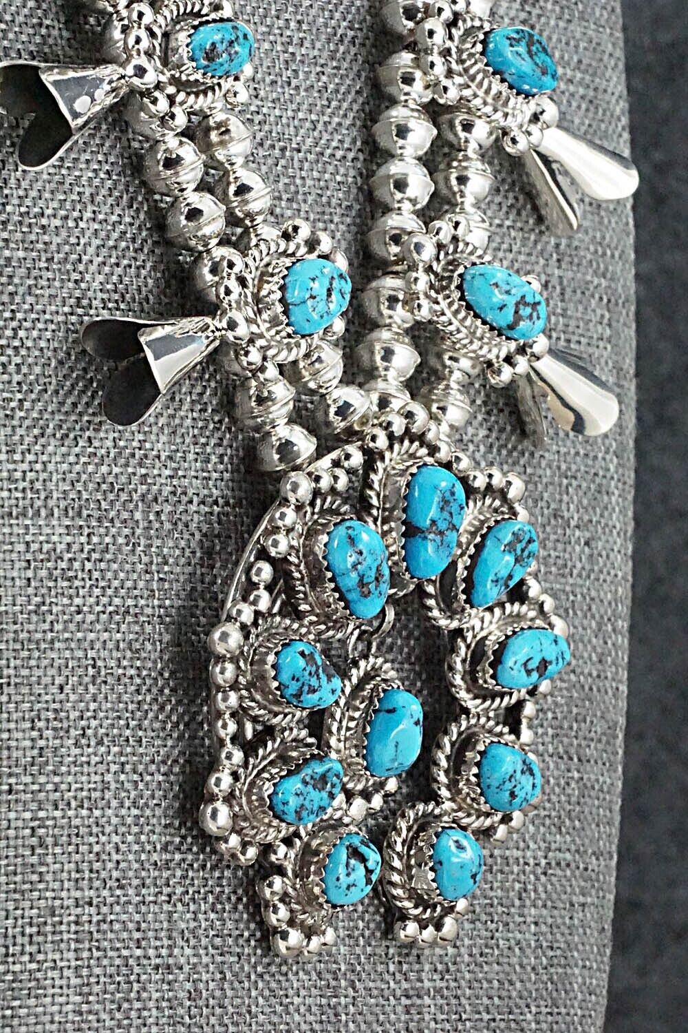 Turquoise & Sterling Silver Squash Blossom Set - Vernon Johnson