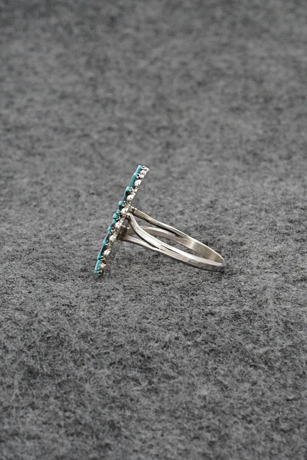 Turquoise & Sterling Silver Ring - Fritzon Owaleon - Size 9