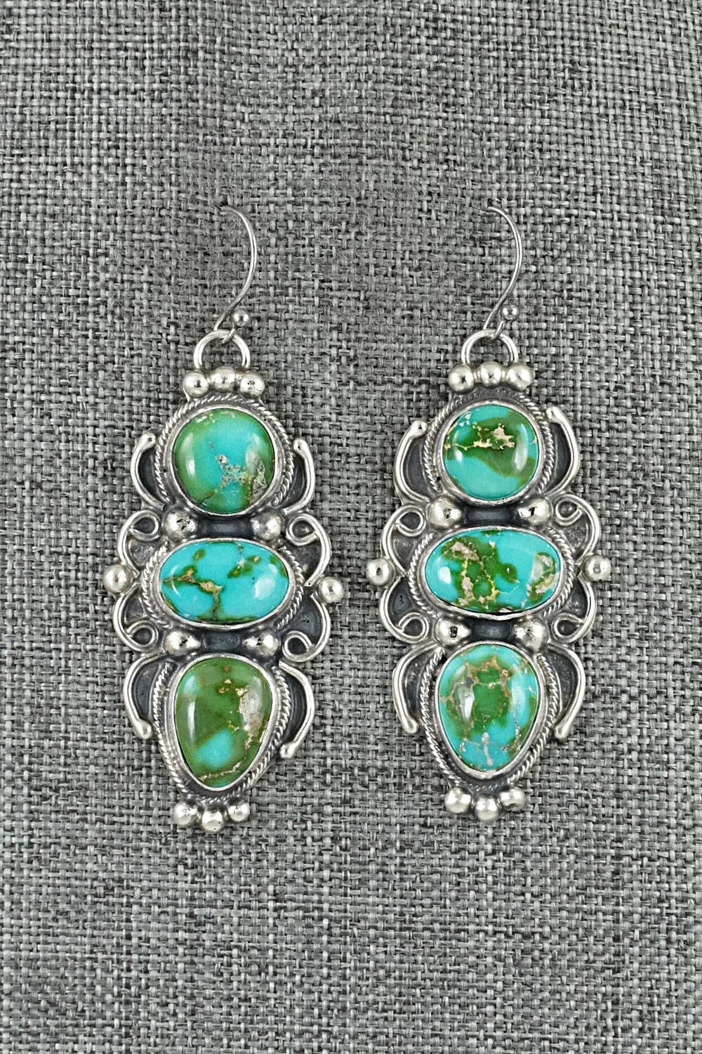Turquoise & Sterling Silver Necklace and Earrings Set - Kathleen Livingston