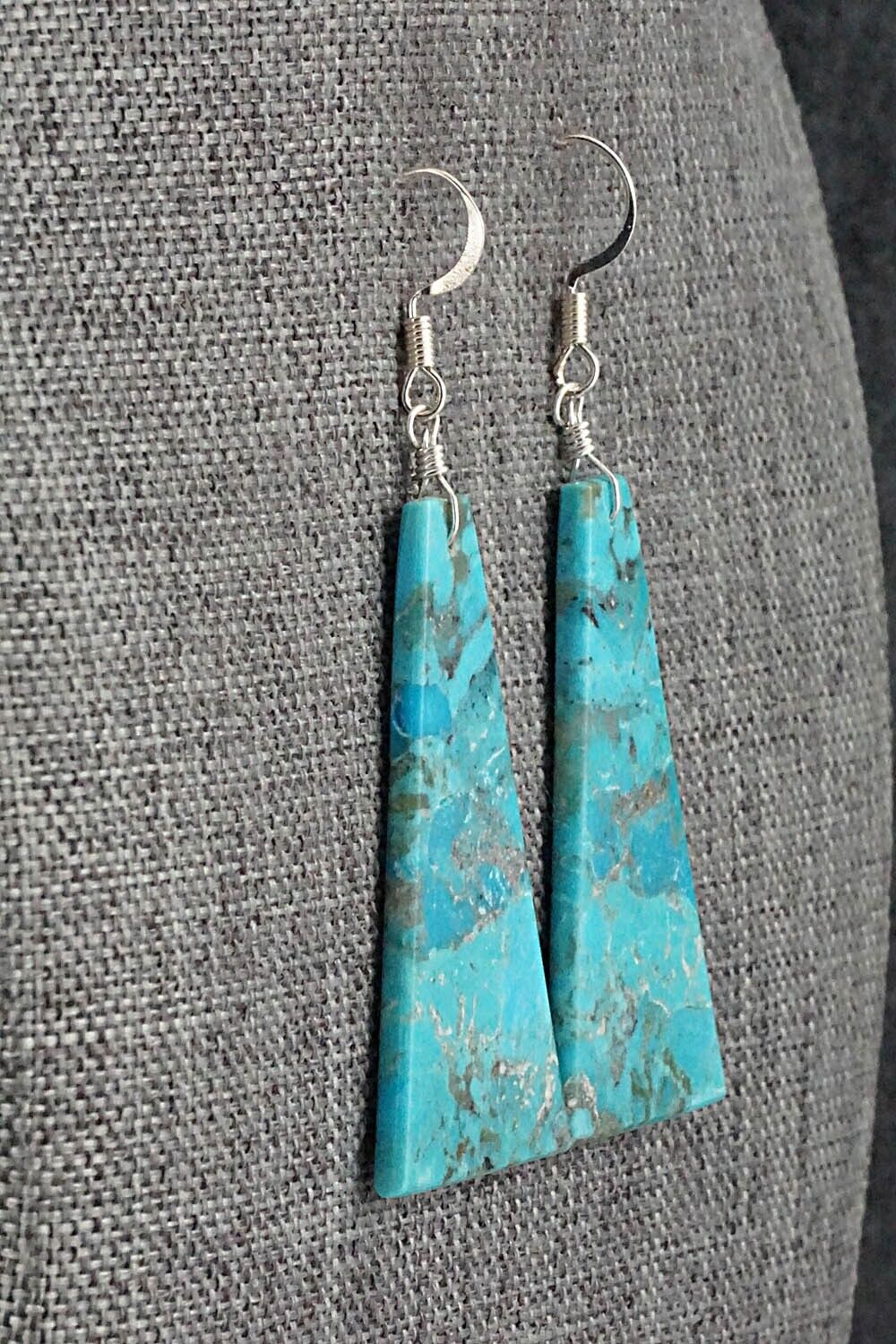 Turquoise & Sterling Silver Earrings - Lupe Lovato